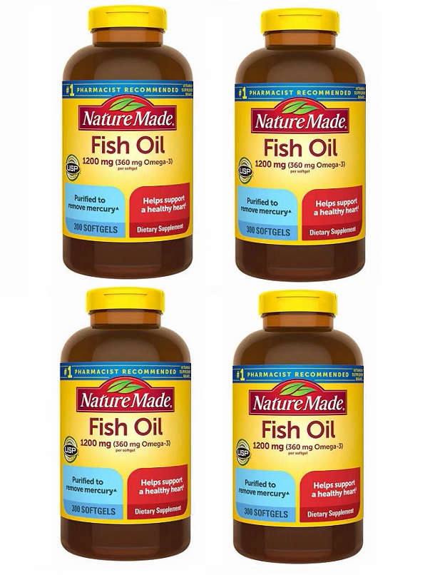 Nature Made Fish Oil 1200 mg, 300 Softgels x 4